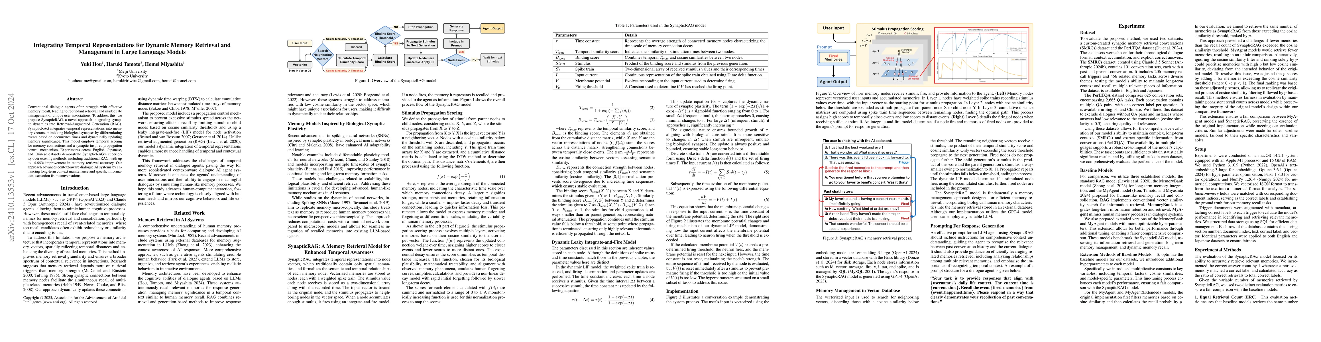 Thumbnail for Integrating Temporal Representations for Dynamic Memory Retrieval and
  Management in Large Language Models