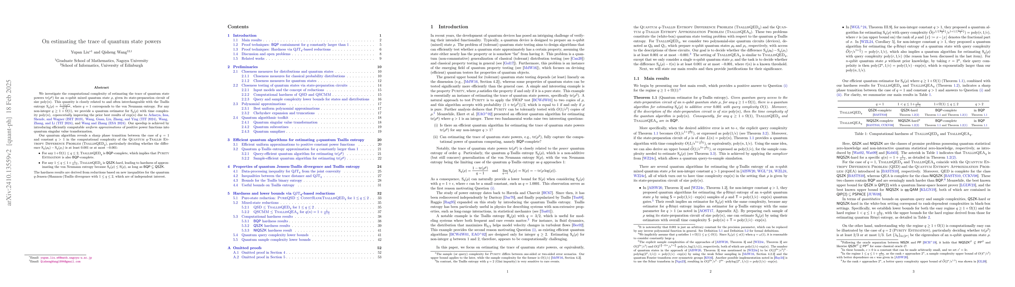 Thumbnail for On estimating the trace of quantum state powers