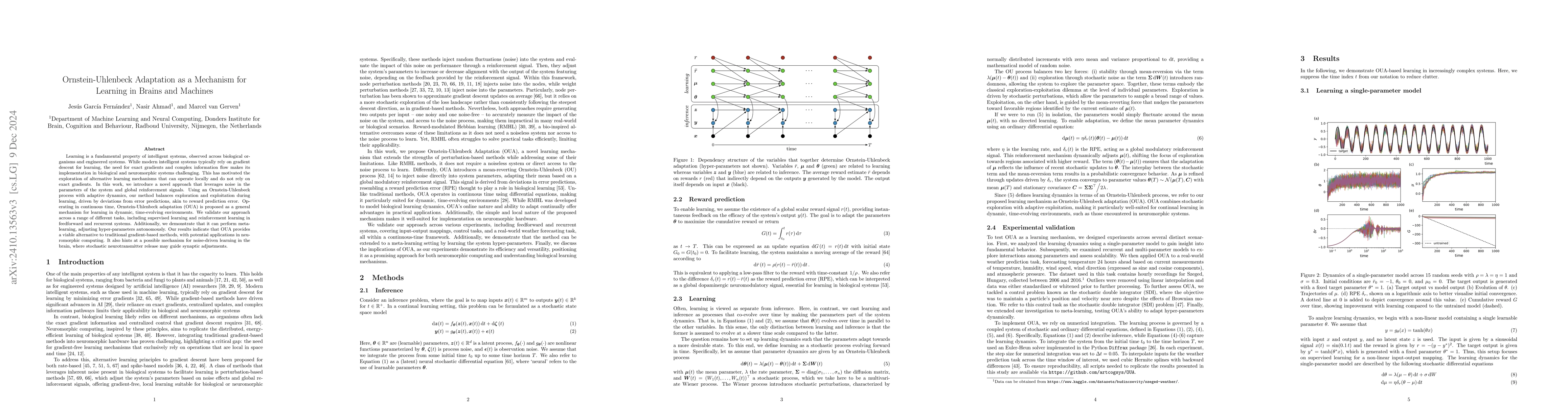 Thumbnail for Ornstein-Uhlenbeck Adaptation as a Mechanism for Learning in Brains and
  Machines