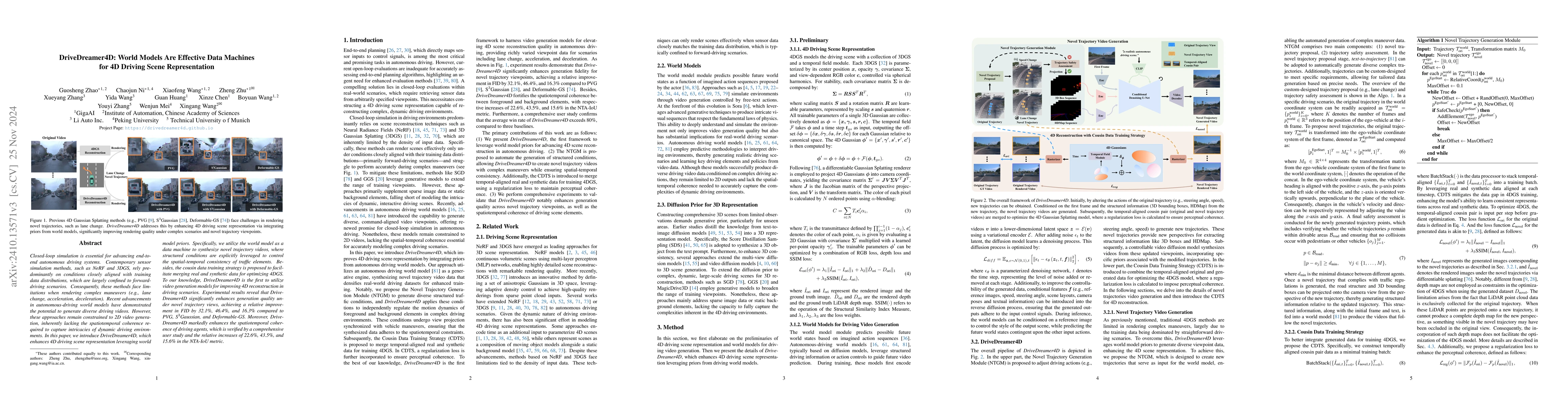 Thumbnail for DriveDreamer4D: World Models Are Effective Data Machines for 4D Driving
  Scene Representation