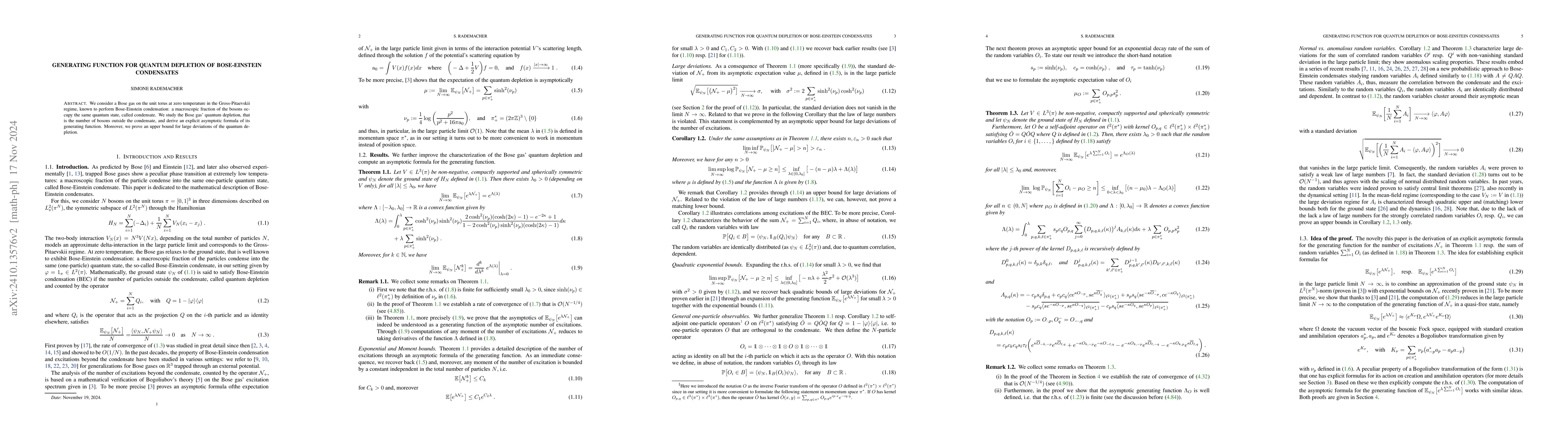 Thumbnail for Generating function for quantum depletion of Bose-Einstein condensates