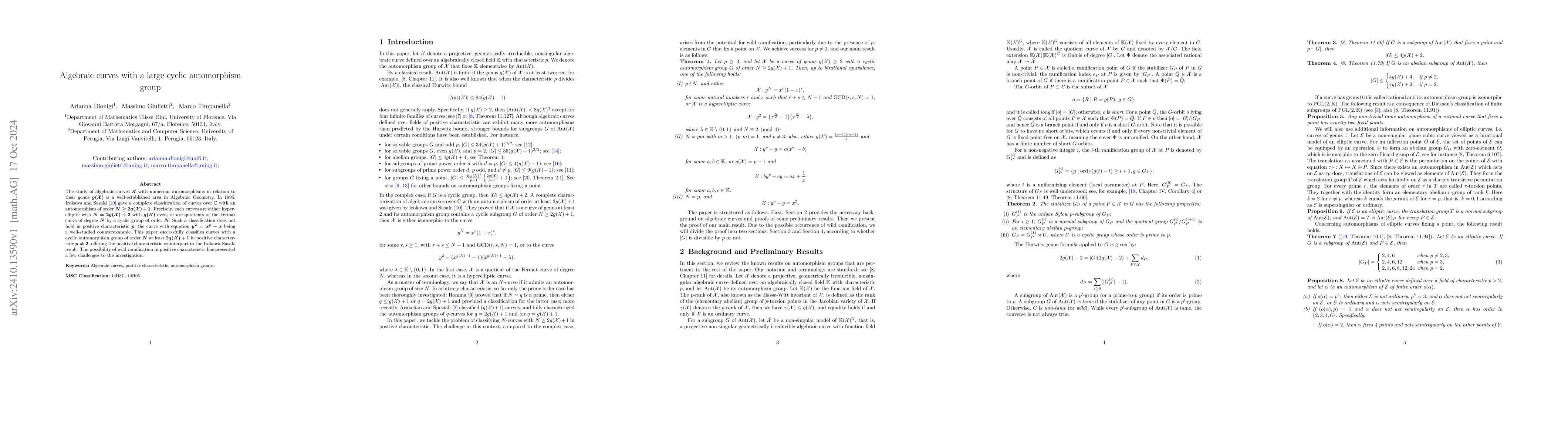 Thumbnail for Algebraic curves with a large cyclic automorphism group