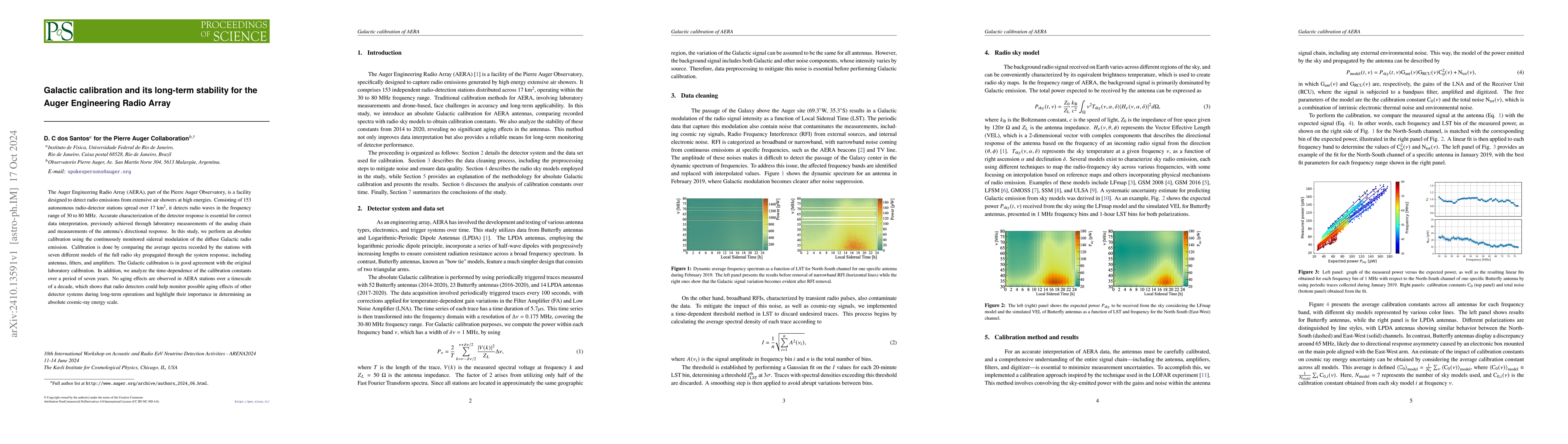 Thumbnail for Galactic calibration and its long-term stability for the Auger
  Engineering Radio Array