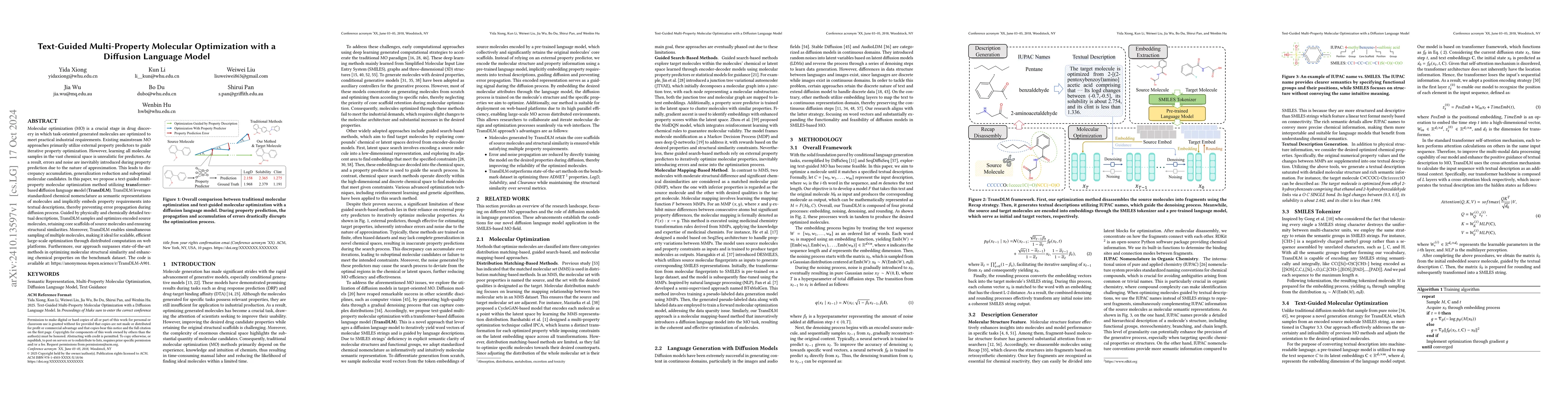 Thumbnail for Text-Guided Multi-Property Molecular Optimization with a Diffusion
  Language Model