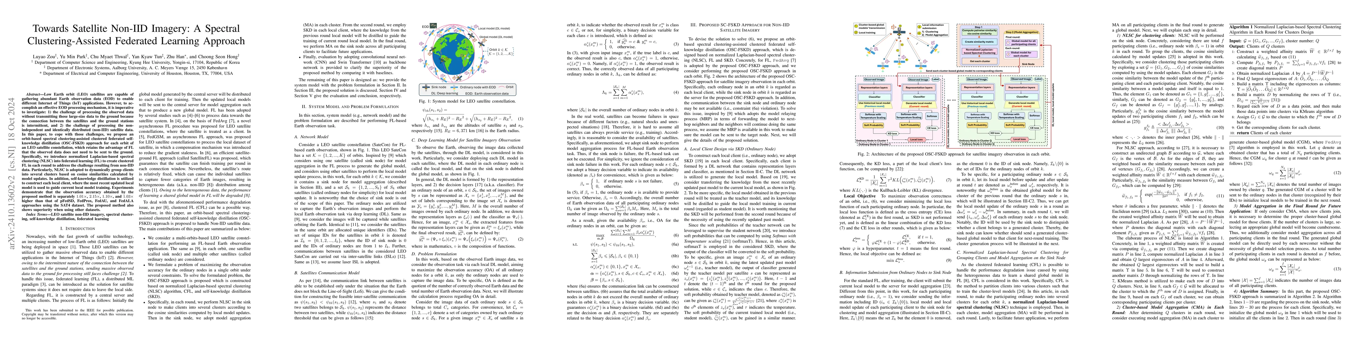 Thumbnail for Towards Satellite Non-IID Imagery: A Spectral Clustering-Assisted
  Federated Learning Approach