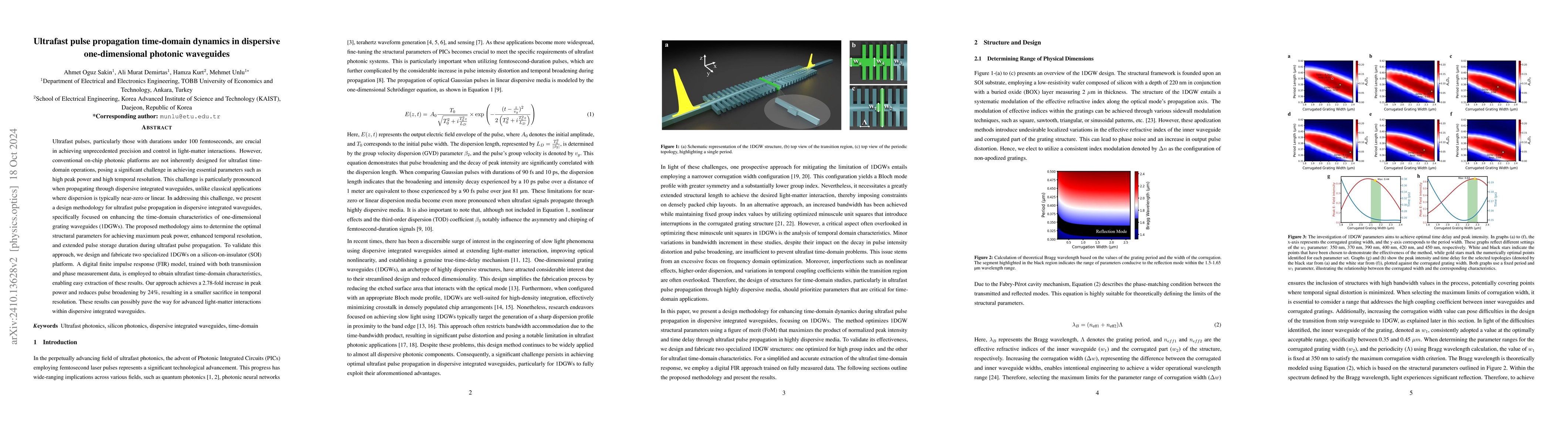 Thumbnail for Ultrafast pulse propagation time-domain dynamics in dispersive
  one-dimensional photonic waveguides
