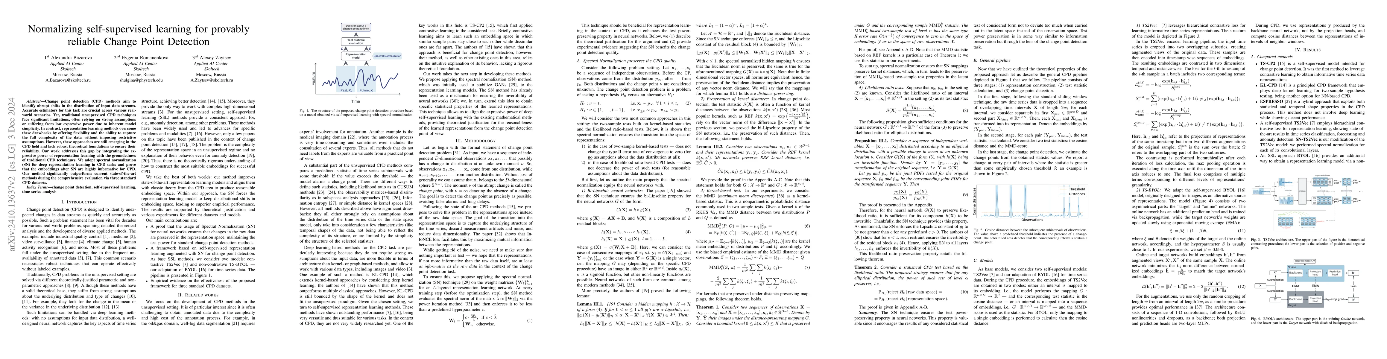 Thumbnail for Normalizing self-supervised learning for provably reliable Change Point
  Detection