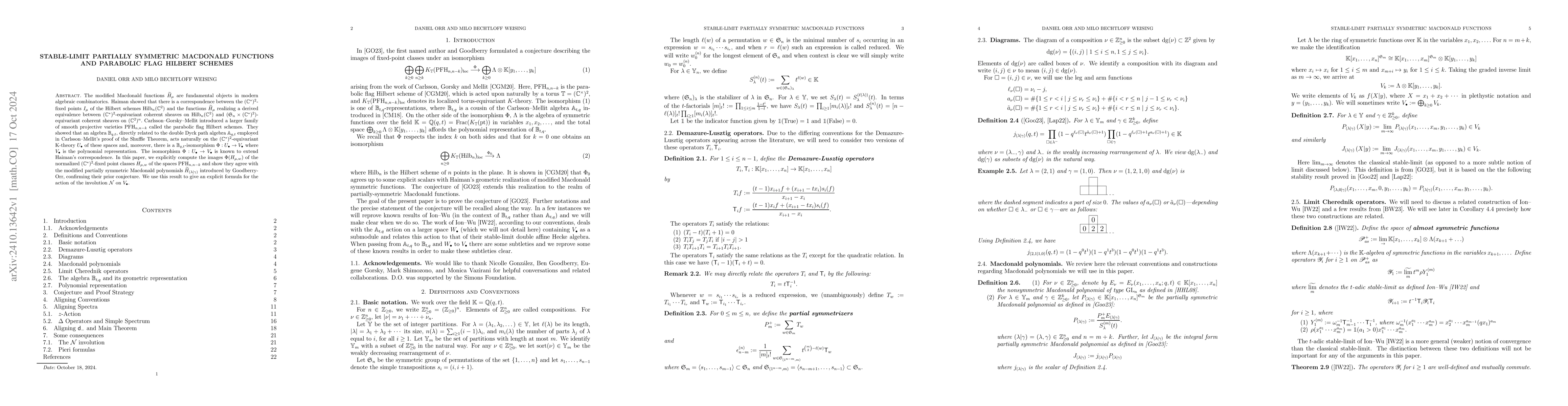 Thumbnail for Stable-limit partially symmetric Macdonald functions and parabolic flag
  Hilbert schemes