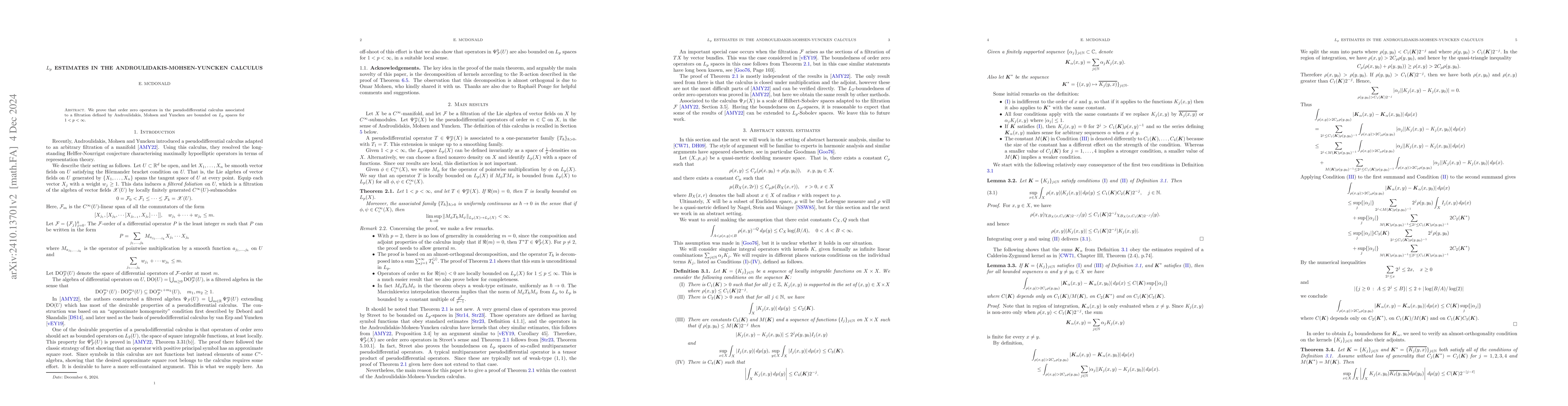 Thumbnail for $L_p$ estimates in the Androulidakis-Mohsen-Yuncken calculus