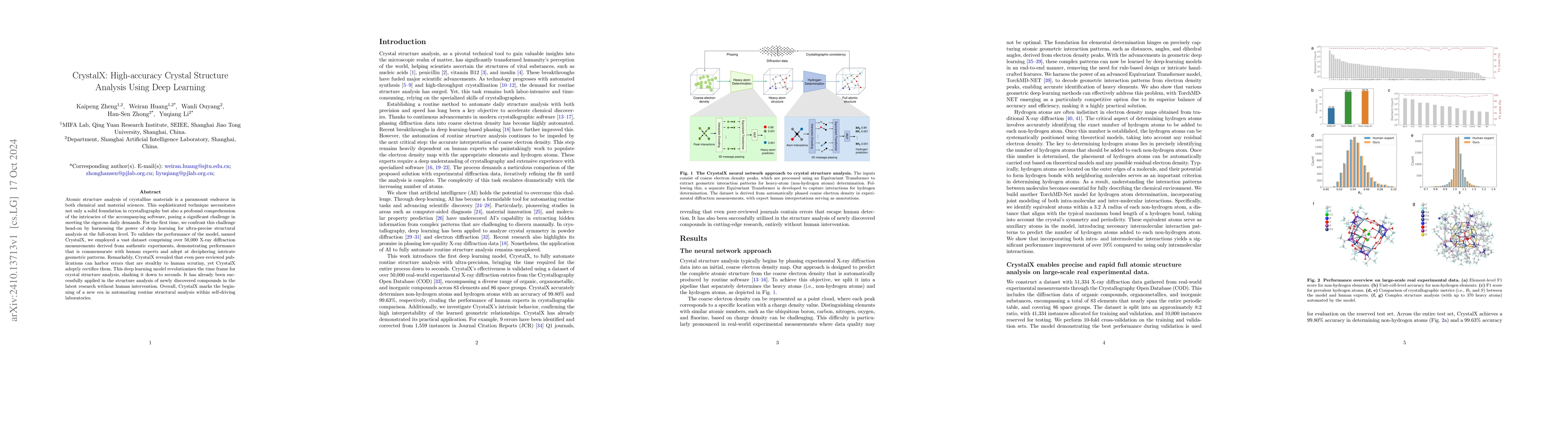 Thumbnail for CrystalX: Ultra-Precision Crystal Structure Resolution and Error
  Correction Using Deep Learning