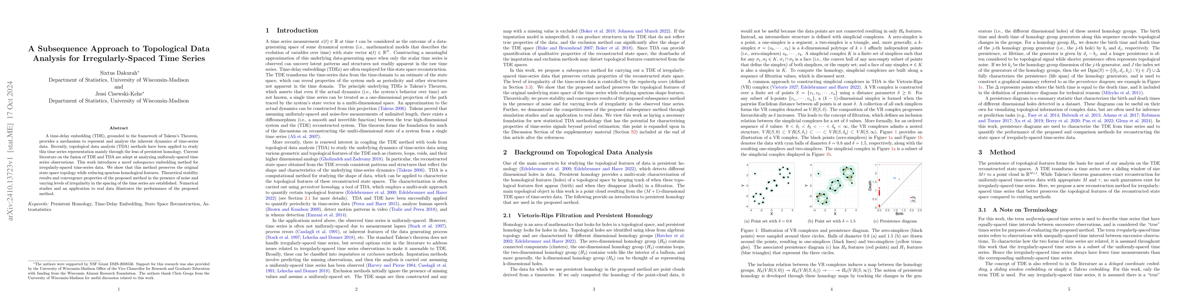 Thumbnail for A Subsequence Approach to Topological Data Analysis for
  Irregularly-Spaced Time Series