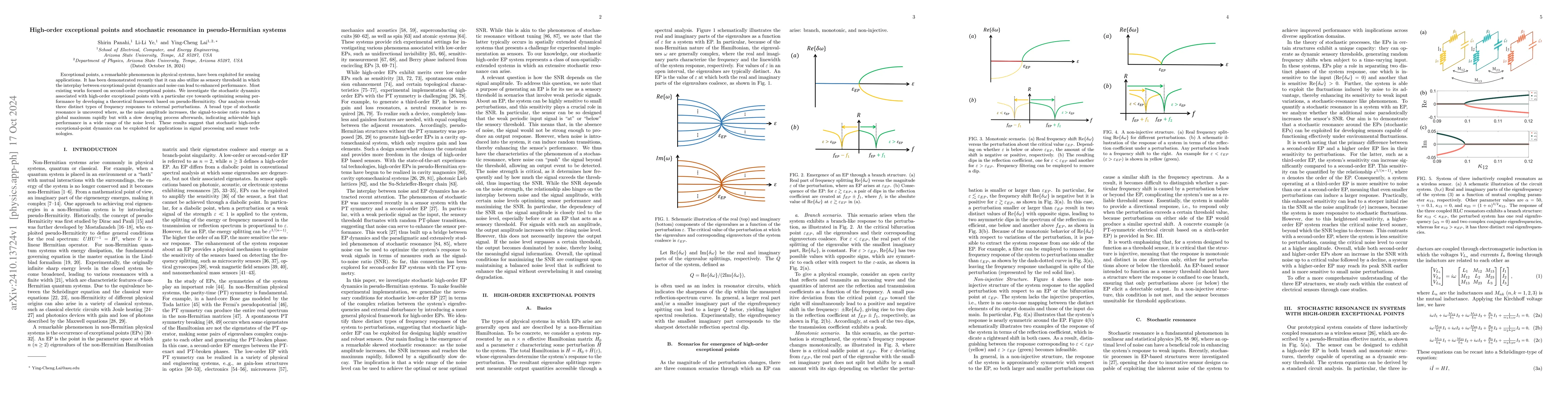 Thumbnail for High-order exceptional points and stochastic resonance in
  pseudo-Hermitian systems