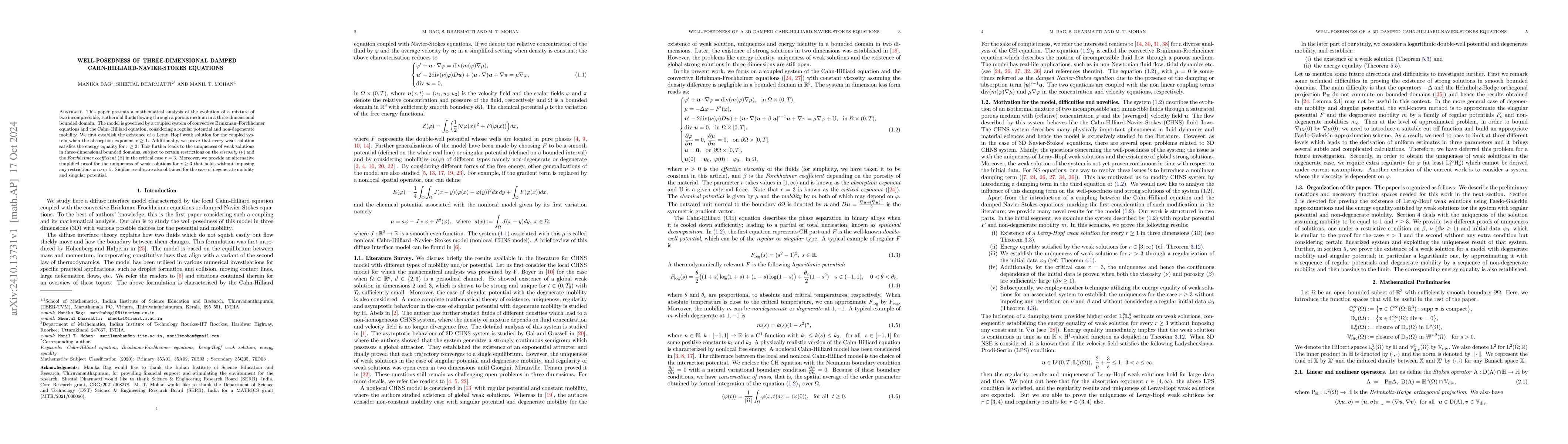 Thumbnail for Well-posedness of three-dimensional Damped Cahn-Hilliard-Navier-Stokes
  Equations