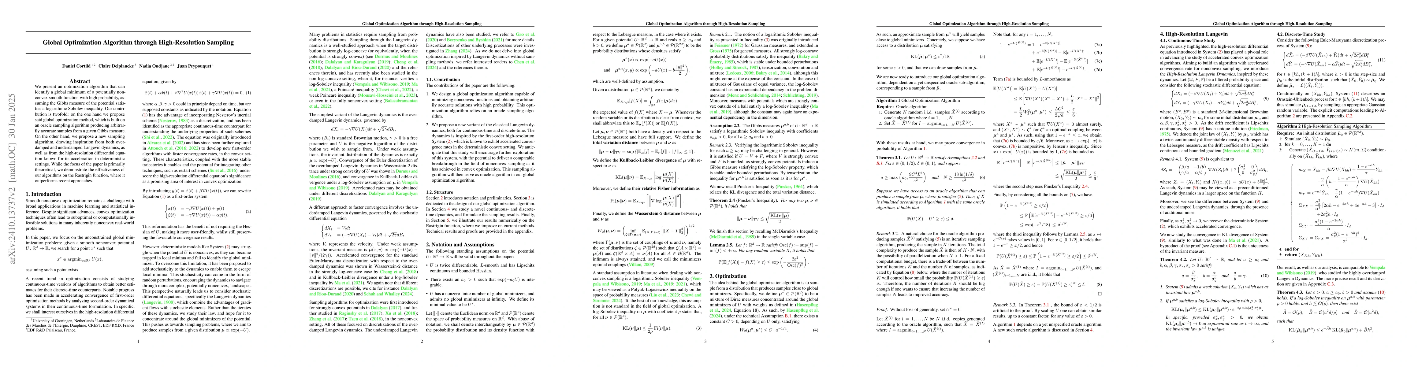 Thumbnail for Global Optimization Algorithm through High-Resolution Sampling