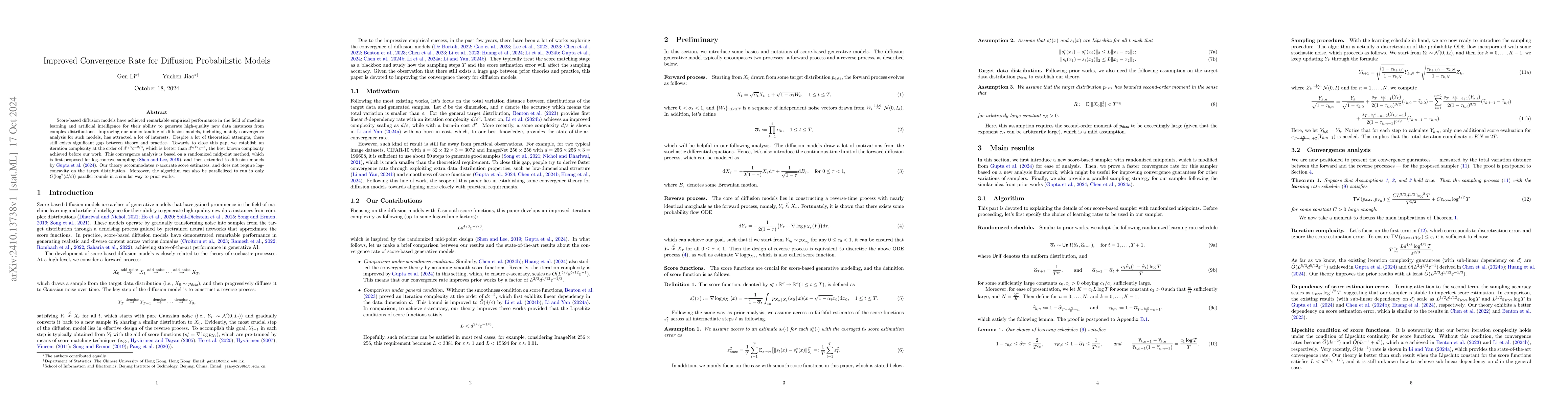 Thumbnail for Improved Convergence Rate for Diffusion Probabilistic Models