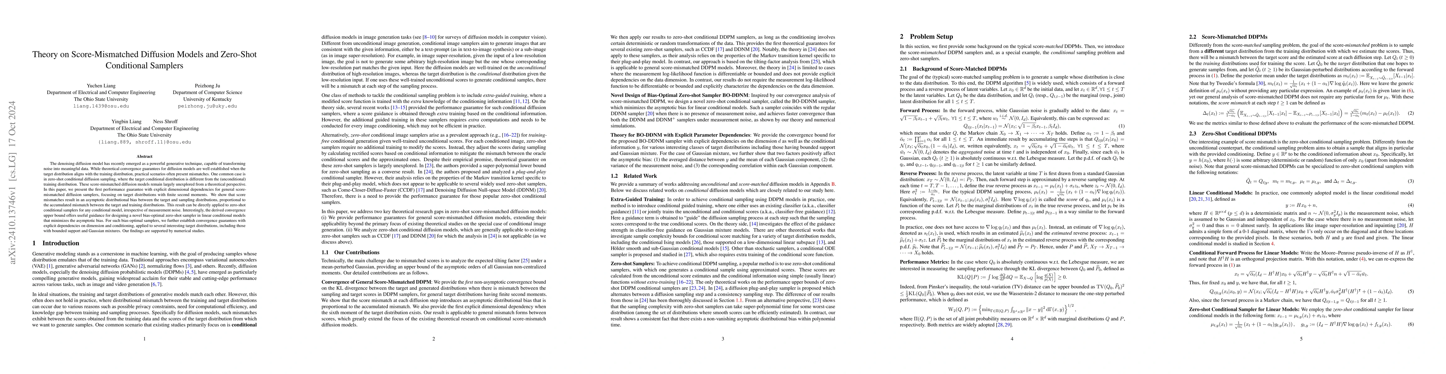 Thumbnail for Theory on Score-Mismatched Diffusion Models and Zero-Shot Conditional
  Samplers