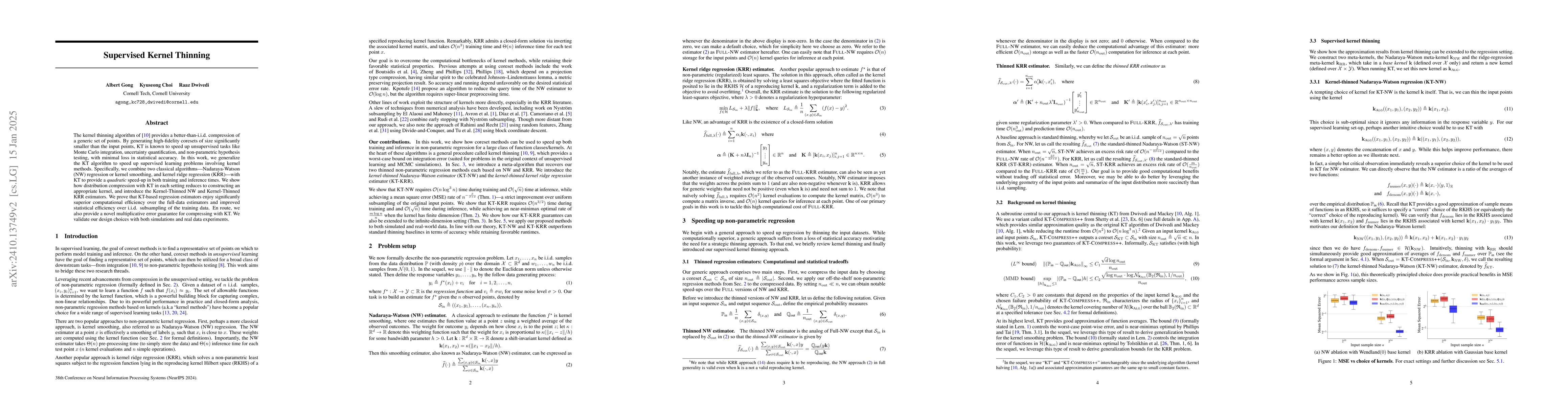 Thumbnail for Supervised Kernel Thinning