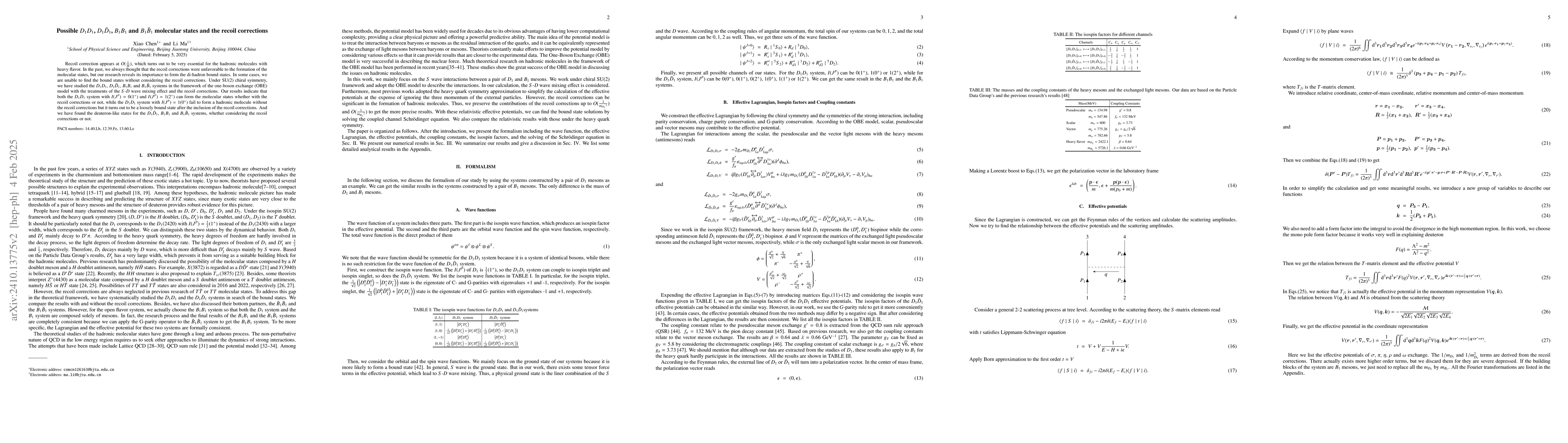Thumbnail for Recoil corrections and possible $D'_{1}D'_{1}$, $D'_{1} \bar D'_{1} $,
  $B'_{1}B'_{1}$ and $B'_{1} \bar B'_{1} $ molecular states