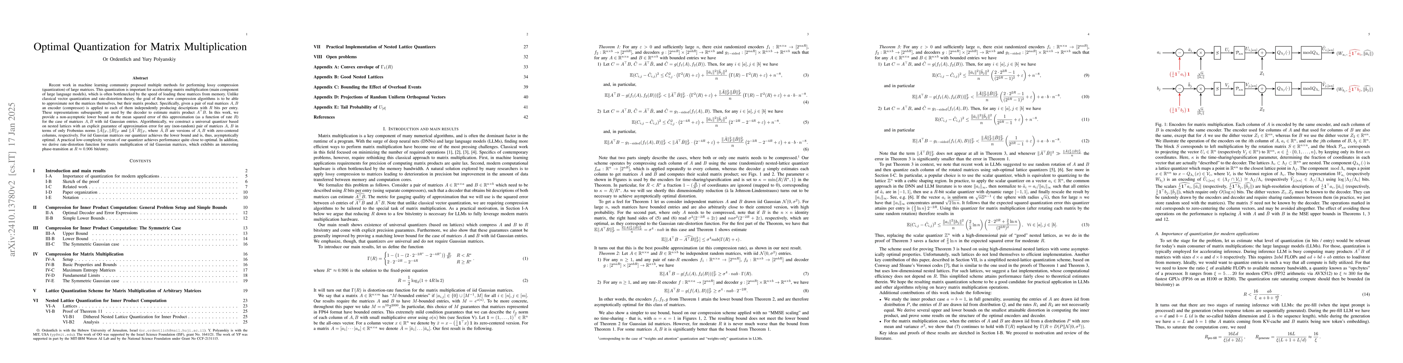 Thumbnail for Optimal Quantization for Matrix Multiplication