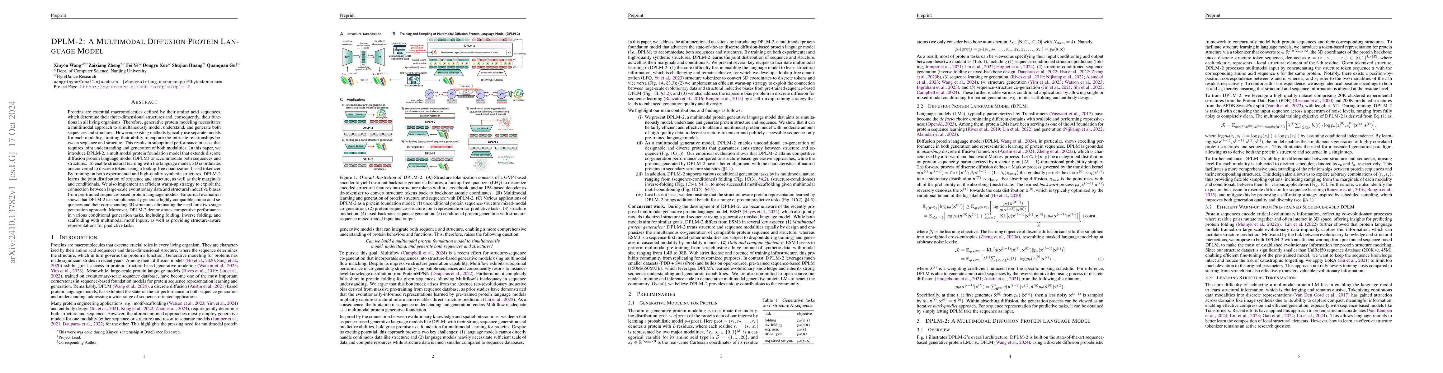 Thumbnail for DPLM-2: A Multimodal Diffusion Protein Language Model