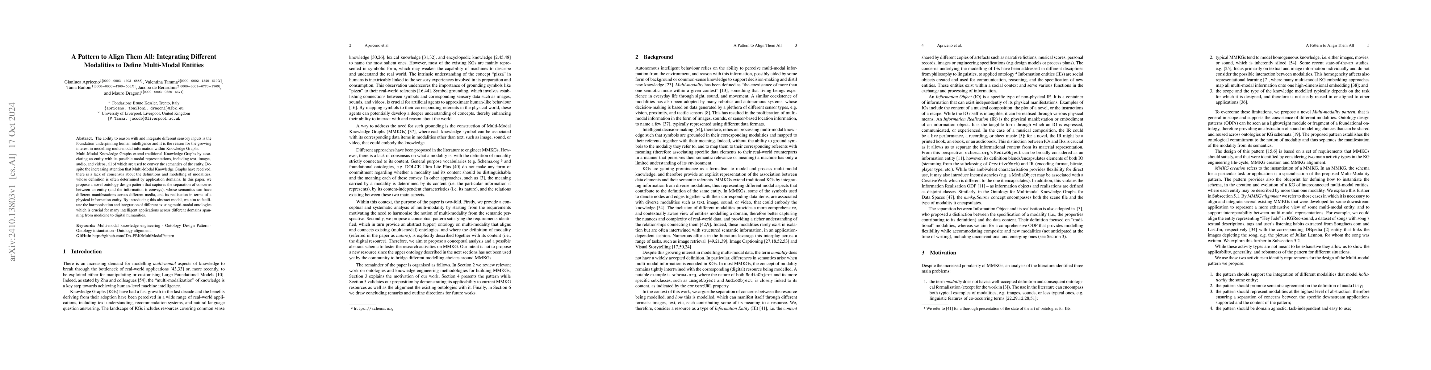 Thumbnail for A Pattern to Align Them All: Integrating Different Modalities to Define
  Multi-Modal Entities