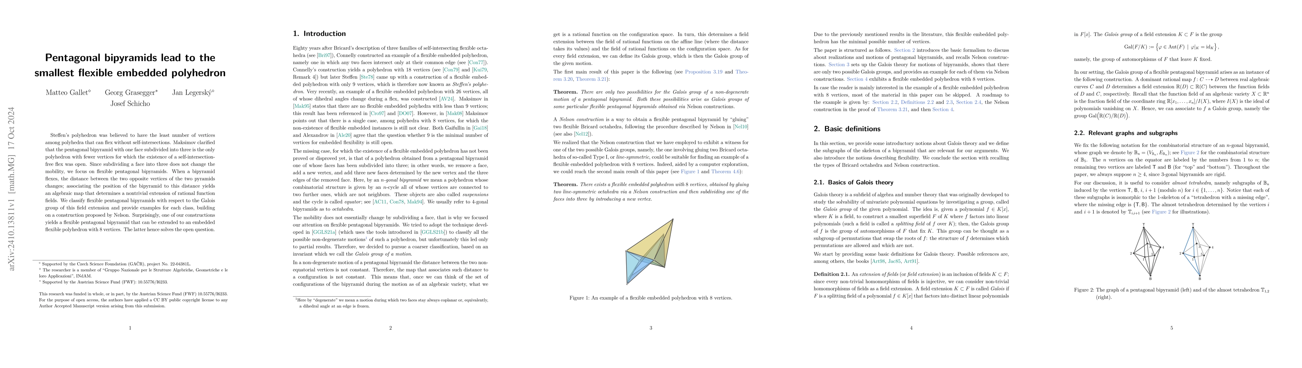 Thumbnail for Pentagonal bipyramids lead to the smallest flexible embedded polyhedron