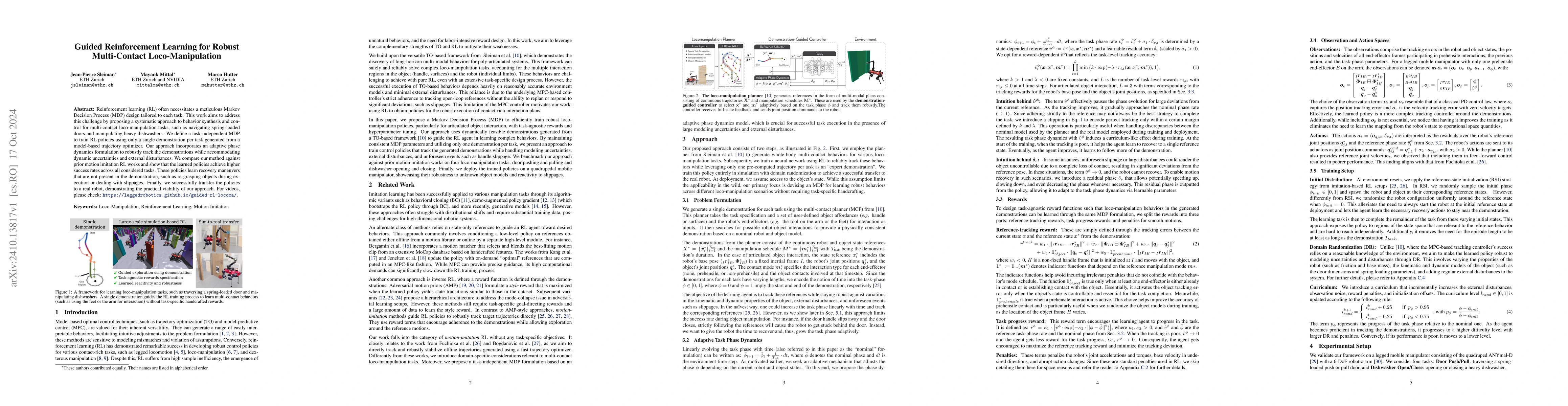 Thumbnail for Guided Reinforcement Learning for Robust Multi-Contact Loco-Manipulation