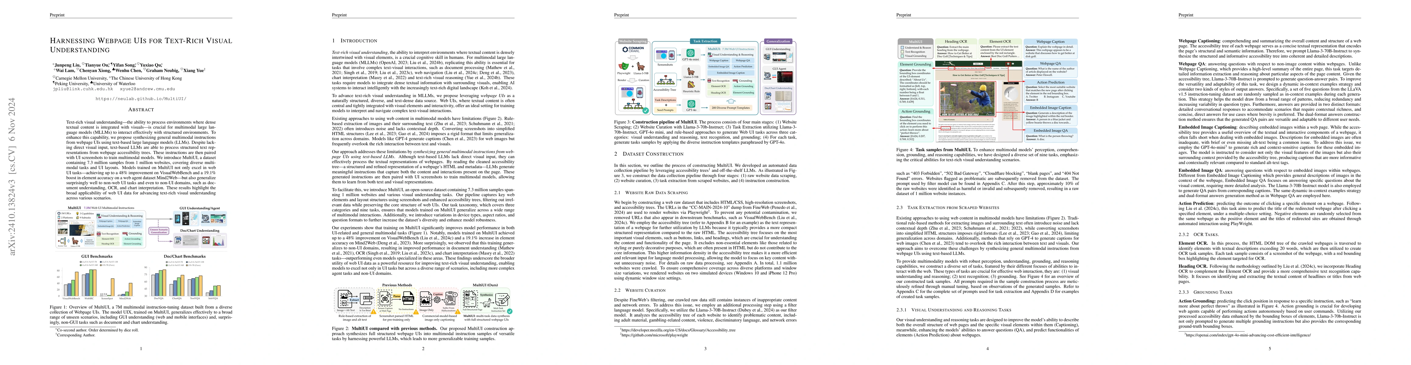 Thumbnail for Harnessing Webpage UIs for Text-Rich Visual Understanding