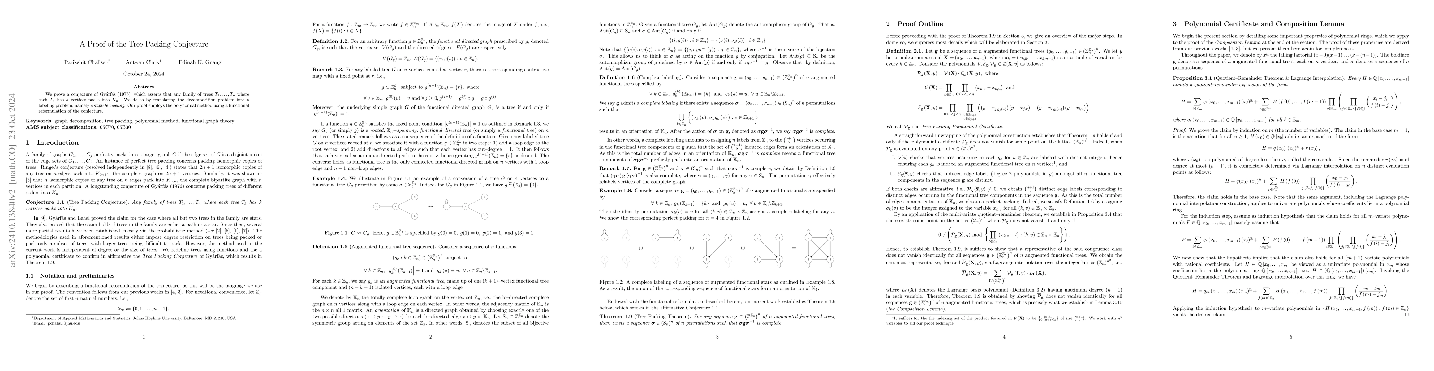 Thumbnail for A Proof of the Tree Packing Conjecture