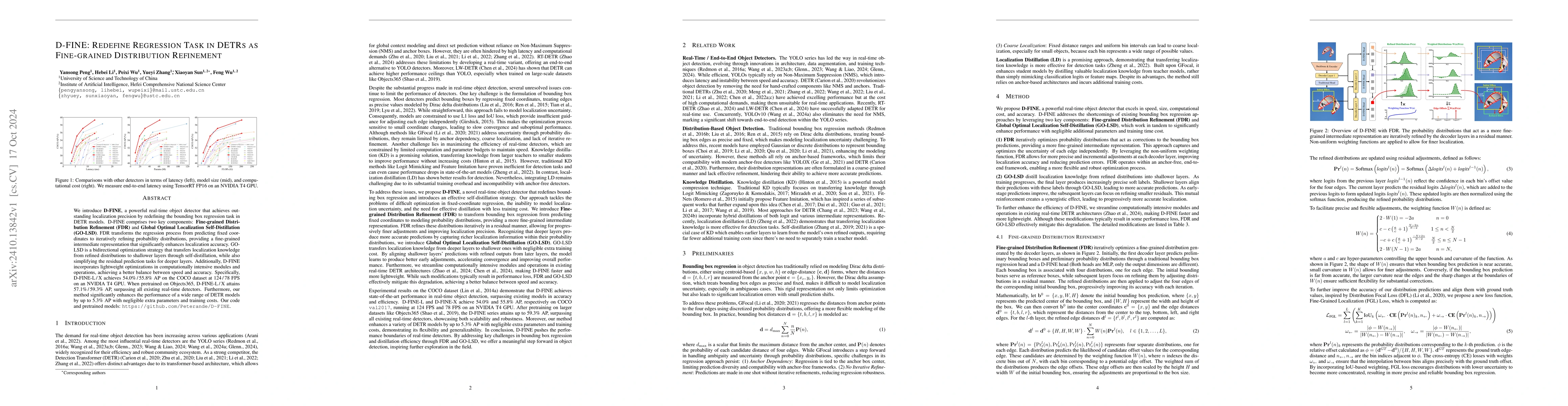 Thumbnail for D-FINE: Redefine Regression Task in DETRs as Fine-grained Distribution
  Refinement