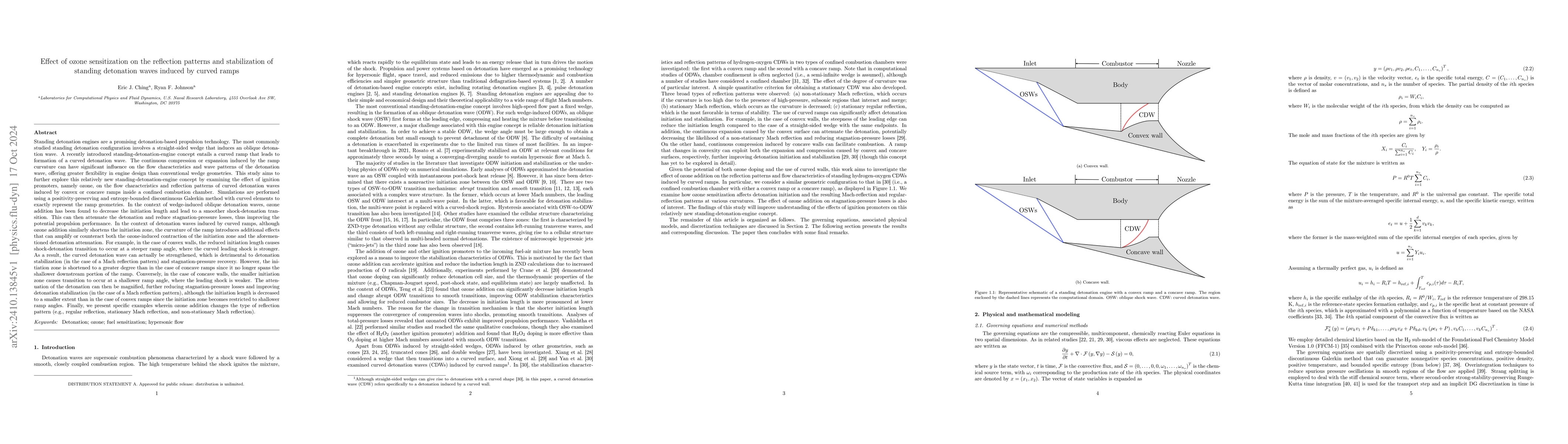 Thumbnail for Effect of ozone sensitization on the reflection patterns and
  stabilization of standing detonation waves induced by curved ramps