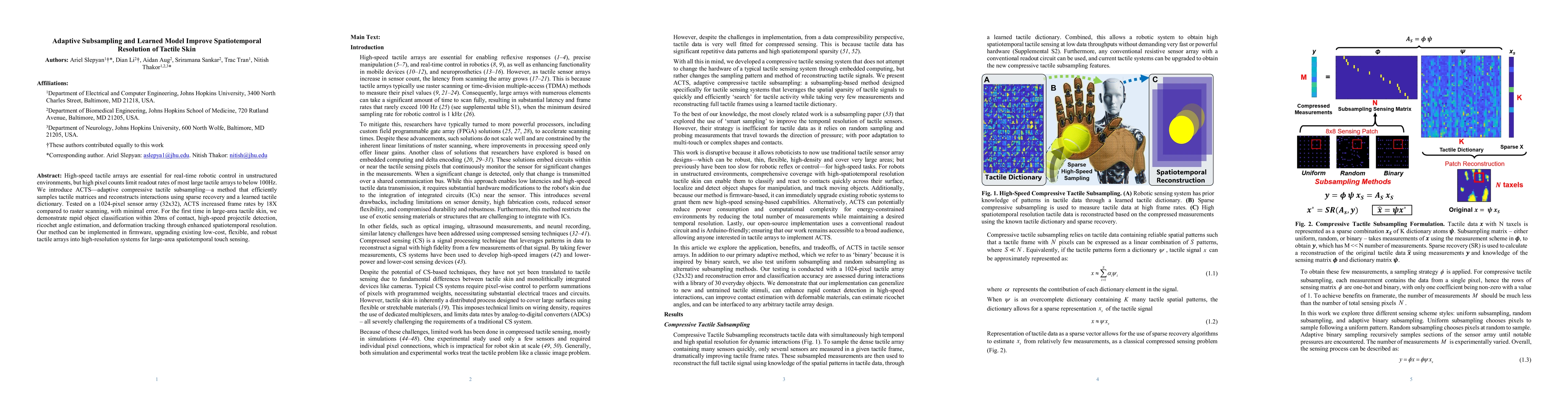 Thumbnail for Adaptive Subsampling and Learned Model Improve Spatiotemporal Resolution
  of Tactile Skin
