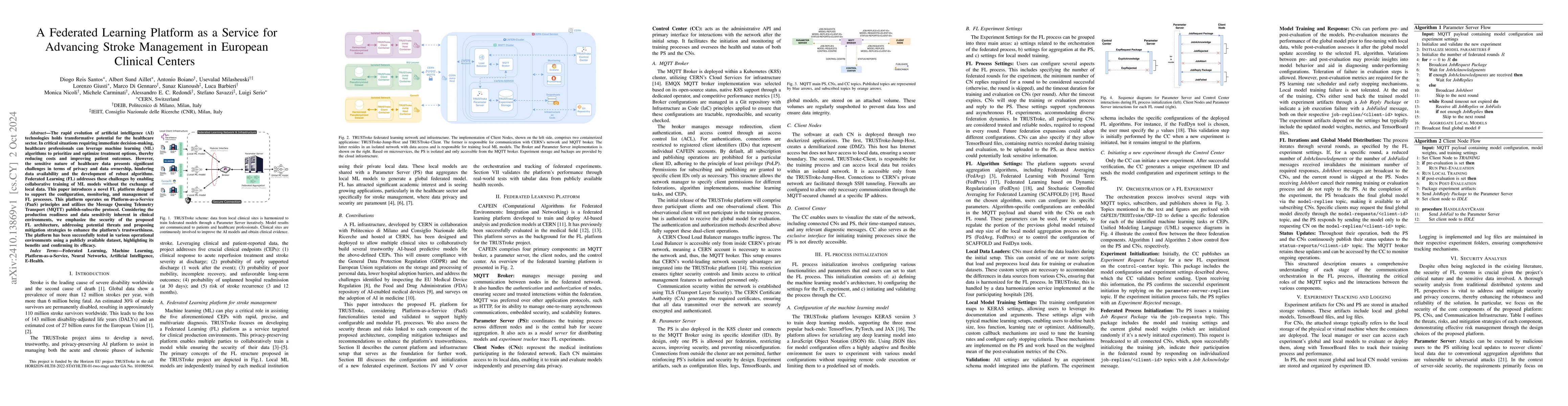 Thumbnail for A Federated Learning Platform as a Service for Advancing Stroke
  Management in European Clinical Centers