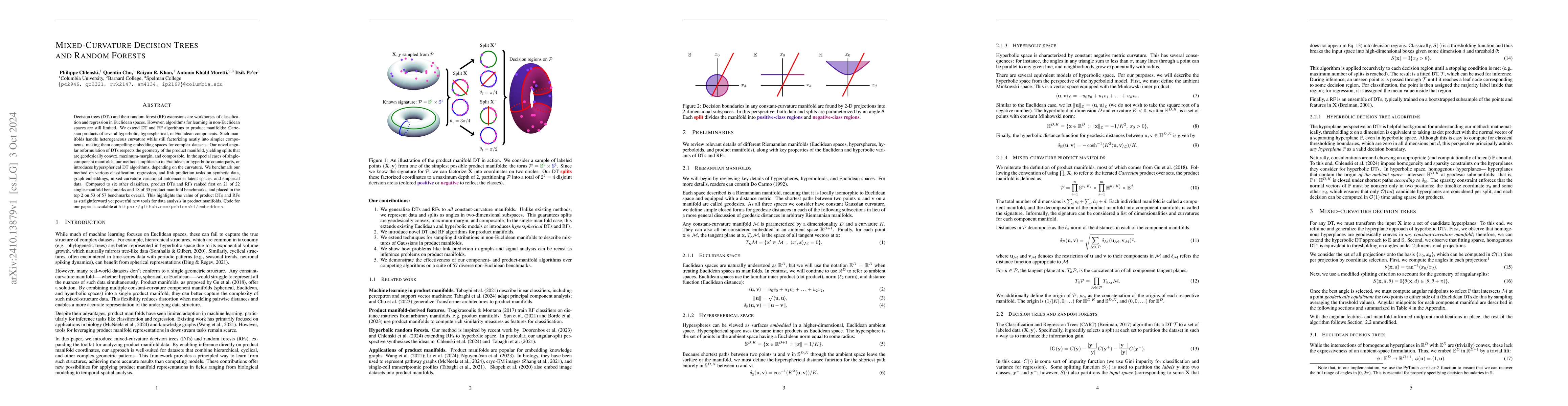 Thumbnail for Mixed-curvature decision trees and random forests