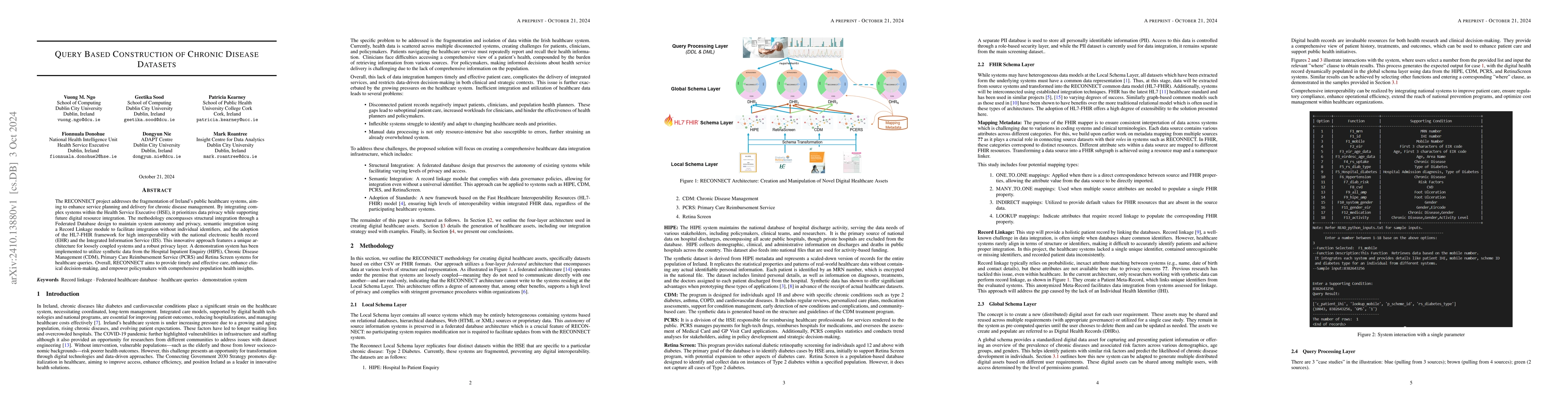 Thumbnail for Query Based Construction of Chronic Disease Datasets