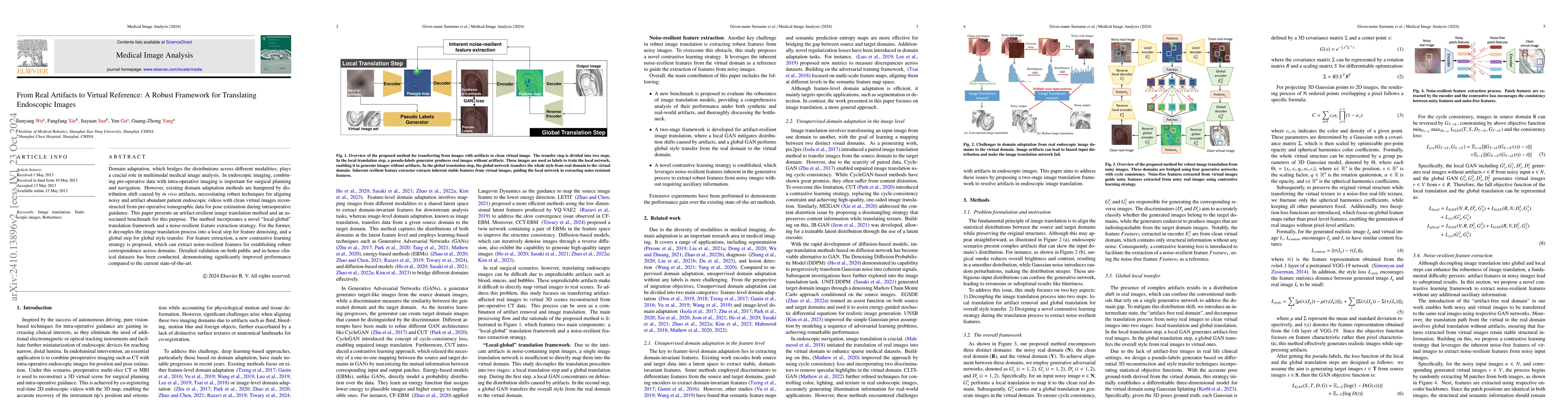 Thumbnail for From Real Artifacts to Virtual Reference: A Robust Framework for
  Translating Endoscopic Images