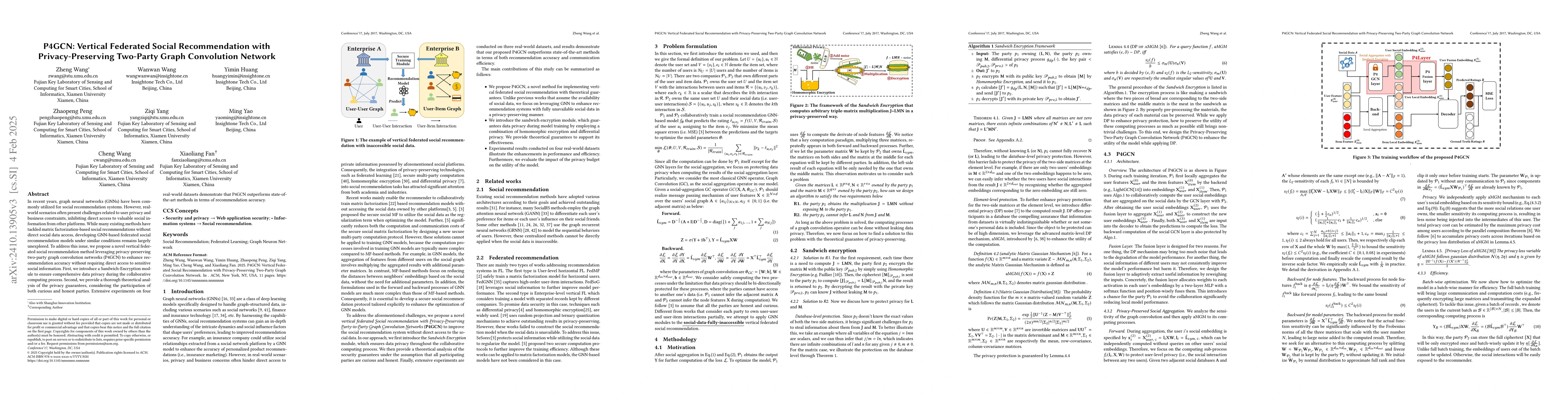 Thumbnail for P4GCN: Vertical Federated Social Recommendation with Privacy-Preserving
  Two-Party Graph Convolution Networks