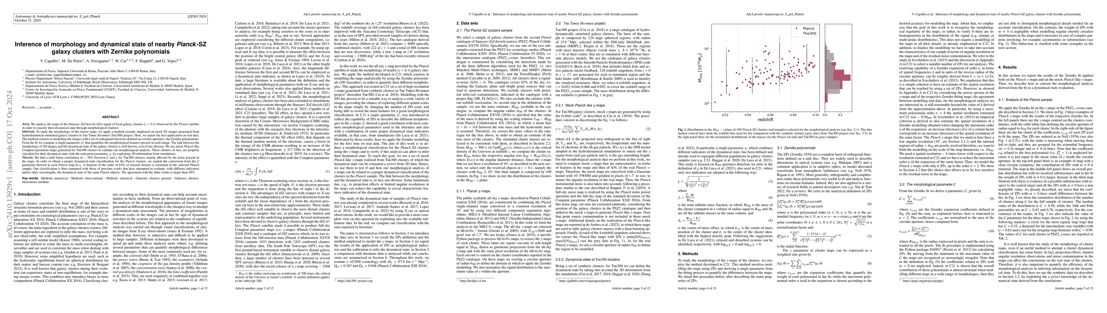 Thumbnail for Inference of morphology and dynamical state of nearby $Planck$-SZ galaxy
  clusters with Zernike polynomials
