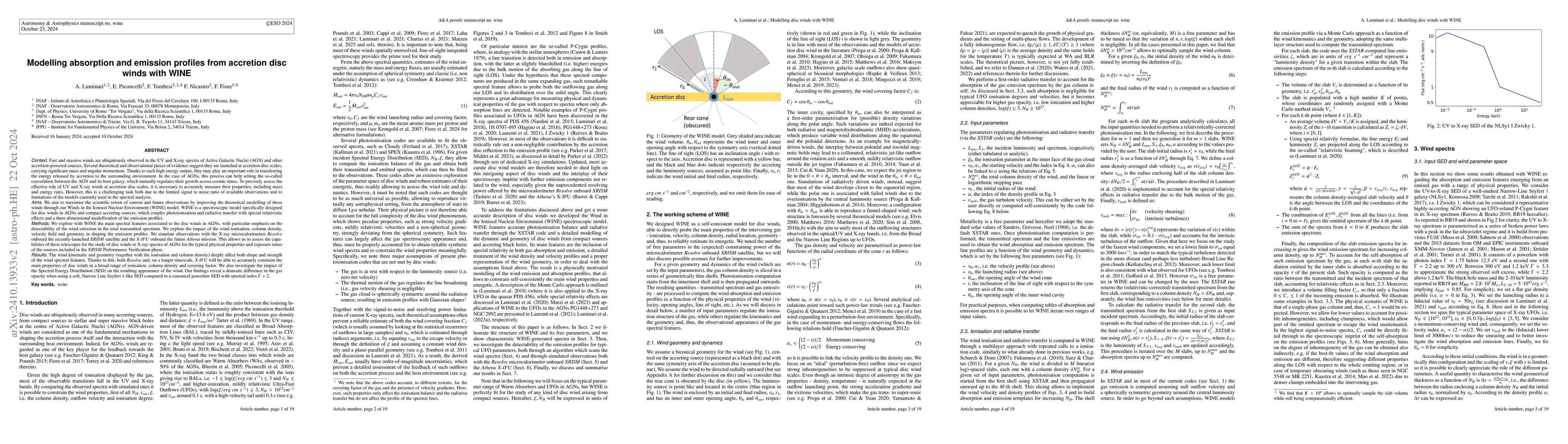Thumbnail for Modelling absorption and emission profiles from accretion disc winds
  with WINE