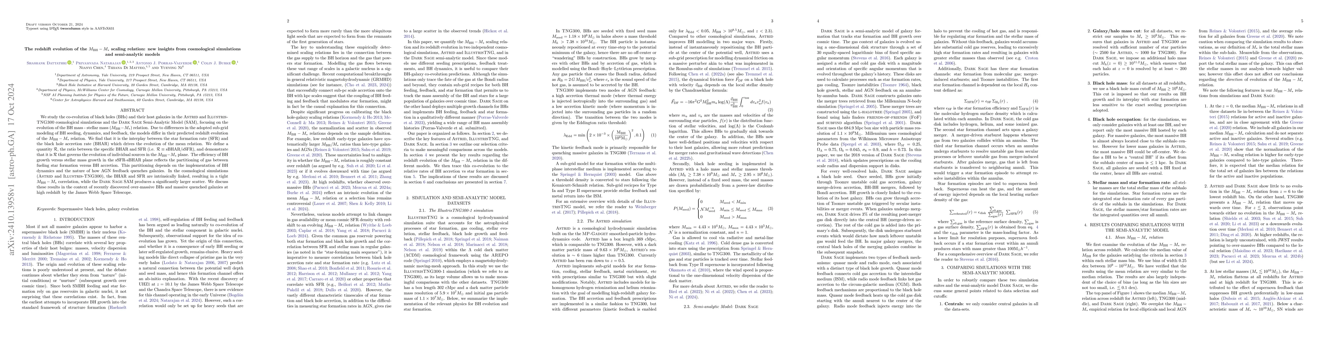 Thumbnail for The redshift evolution of the $M_{\rm BH}-M_*$ scaling relation: new
  insights from cosmological simulations and semi-analytic models