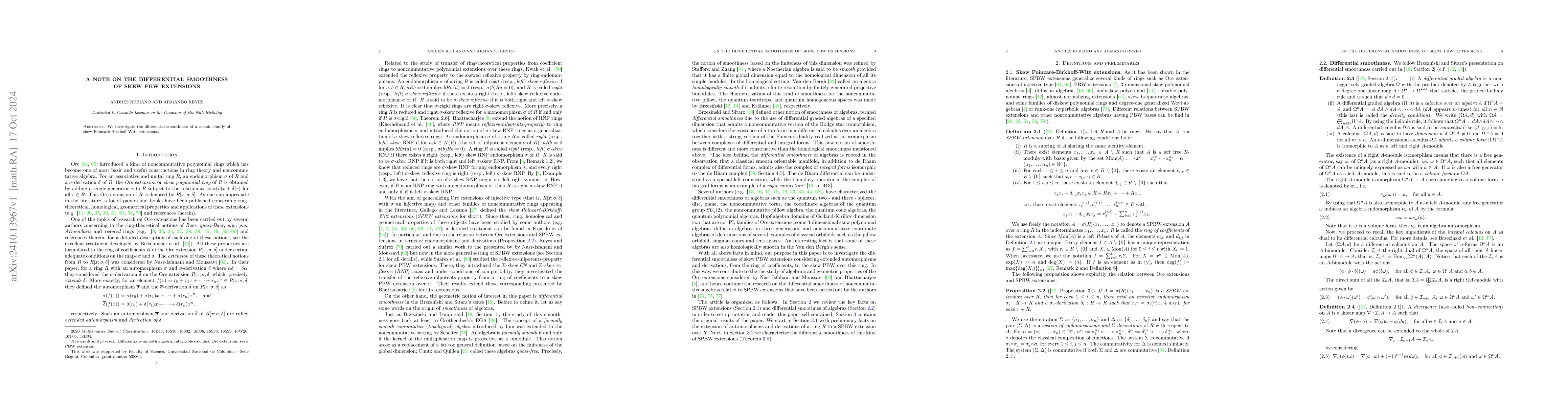 Thumbnail for A note on the differential smoothness of skew PBW extensions