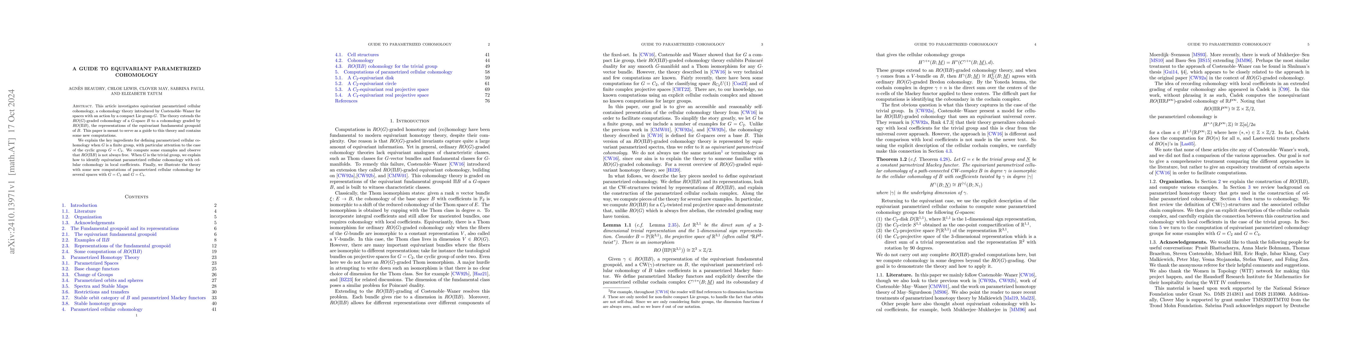 Thumbnail for A Guide to Equivariant Parametrized Cohomology
