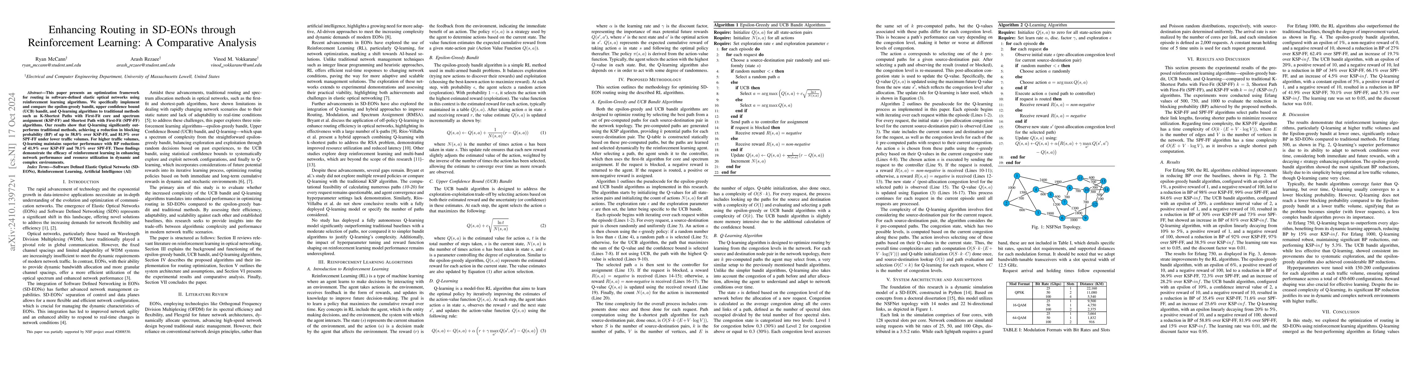 Thumbnail for Enhancing Routing in SD-EONs through Reinforcement Learning: A
  Comparative Analysis
