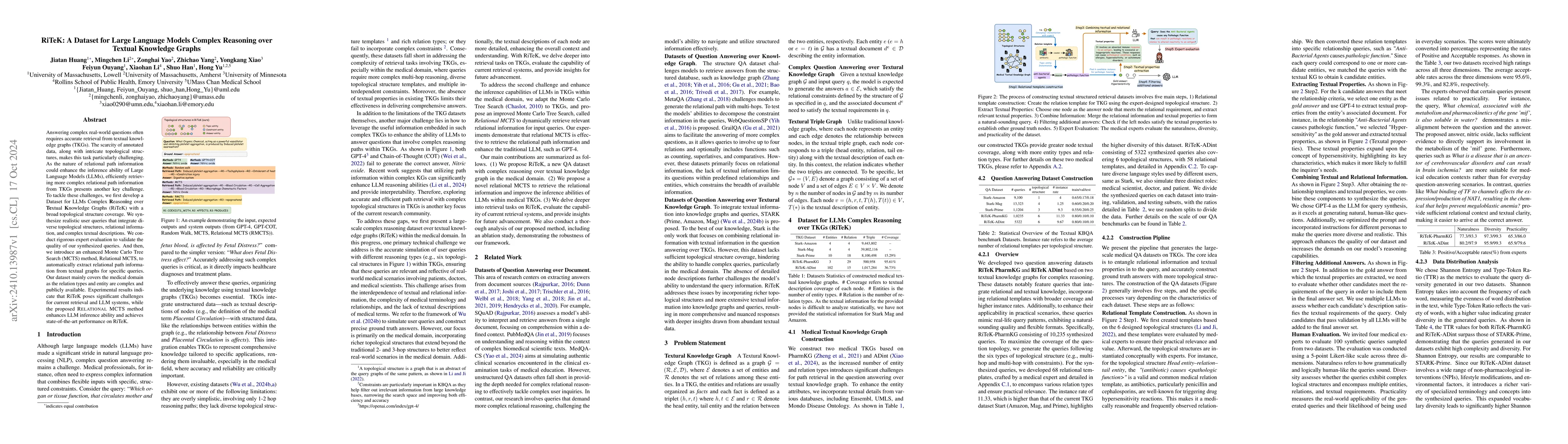 Thumbnail for RiTeK: A Dataset for Large Language Models Complex Reasoning over
  Textual Knowledge Graphs