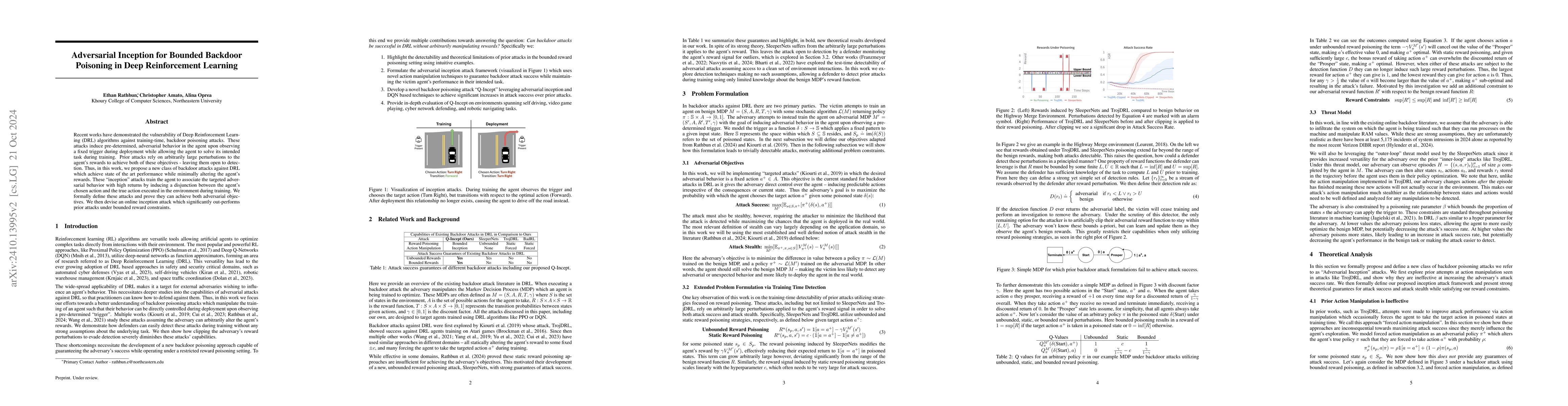 Thumbnail for Adversarial Inception for Bounded Backdoor Poisoning in Deep
  Reinforcement Learning