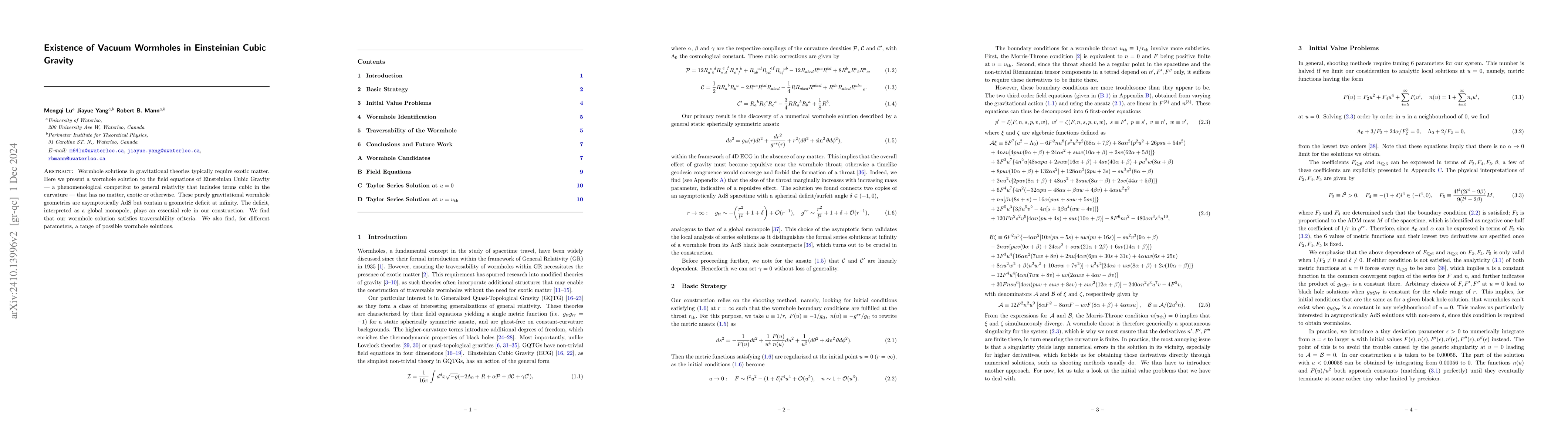 Thumbnail for Existence of Vacuum Wormholes in Einsteinian Cubic Gravity