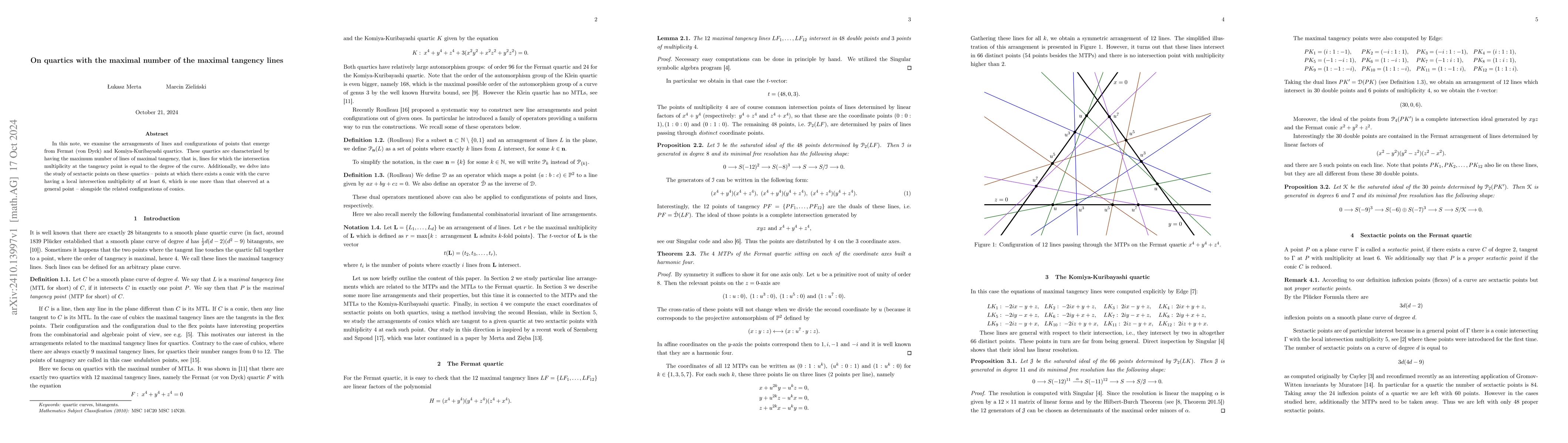 Thumbnail for On quartics with the maximal number of the maximal tangency lines