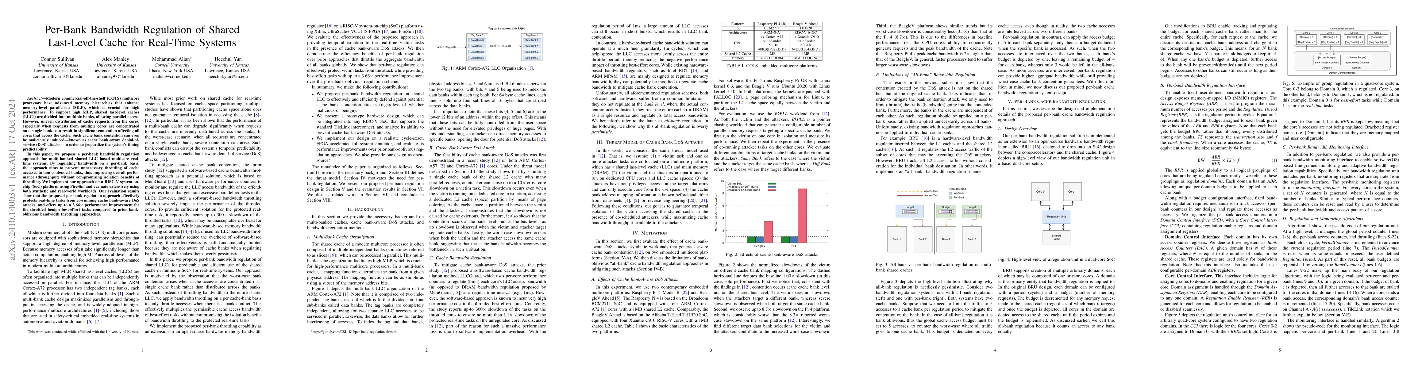 Thumbnail for Per-Bank Bandwidth Regulation of Shared Last-Level Cache for Real-Time
  Systems