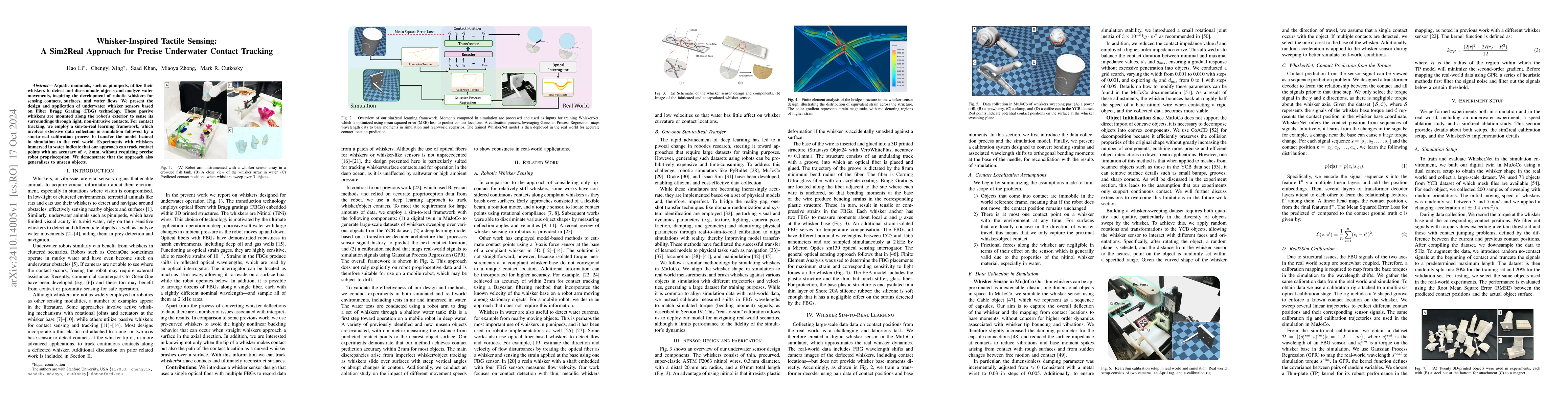 Thumbnail for Whisker-Inspired Tactile Sensing: A Sim2Real Approach for Precise
  Underwater Contact Tracking