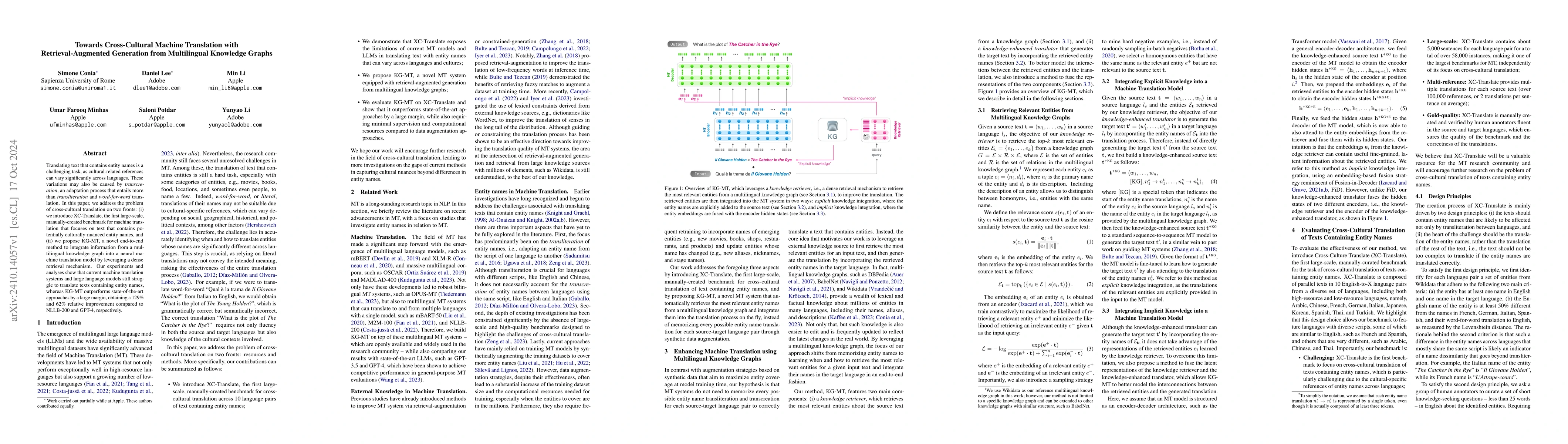 Thumbnail for Towards Cross-Cultural Machine Translation with Retrieval-Augmented
  Generation from Multilingual Knowledge Graphs